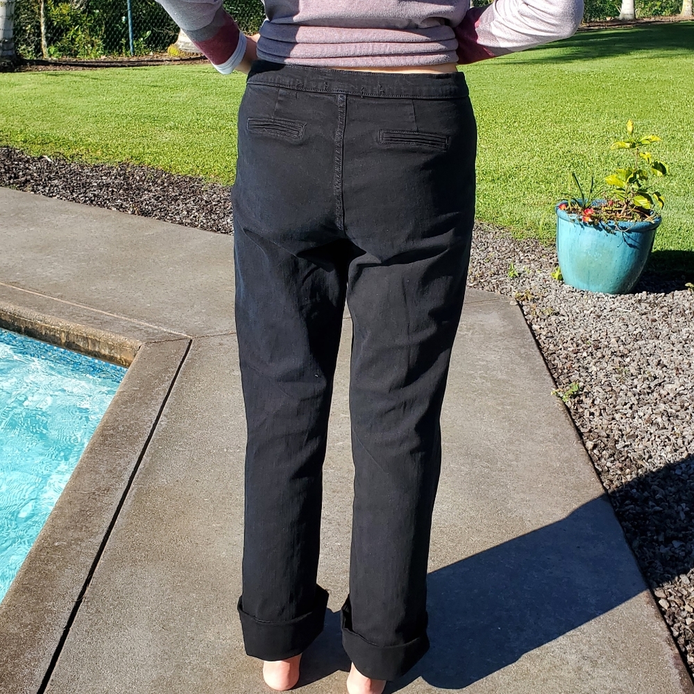 NYDJ black boots cut jeans sz 12 mid rise waist - Picture 9 of 12